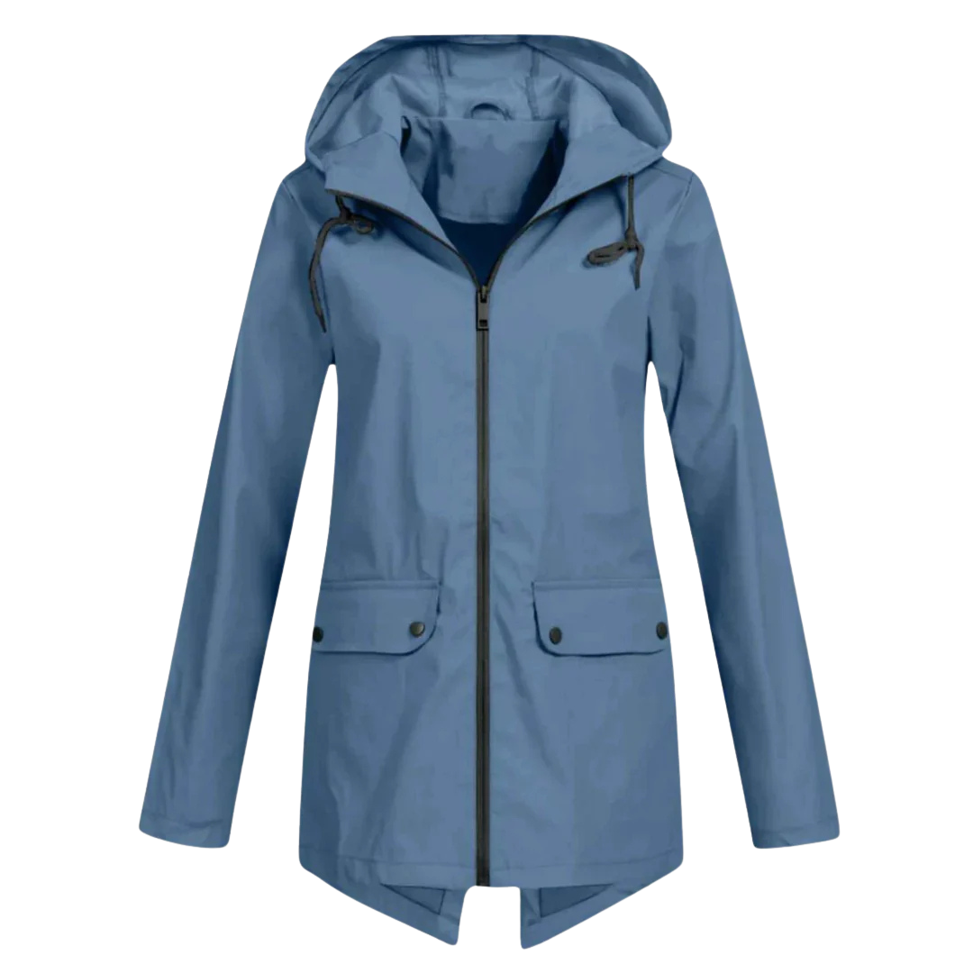 Women's Long Waterproof Windproof Hooded Raincoat