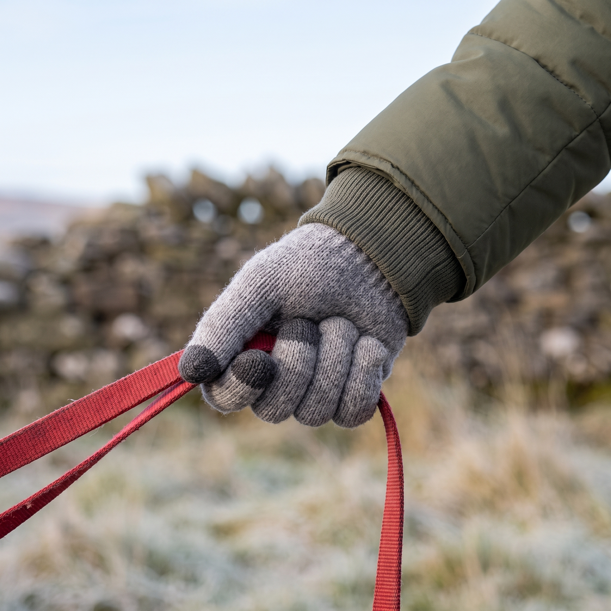 Men's Touchscreen Knitted Gloves with Deep Ribbed Cuff