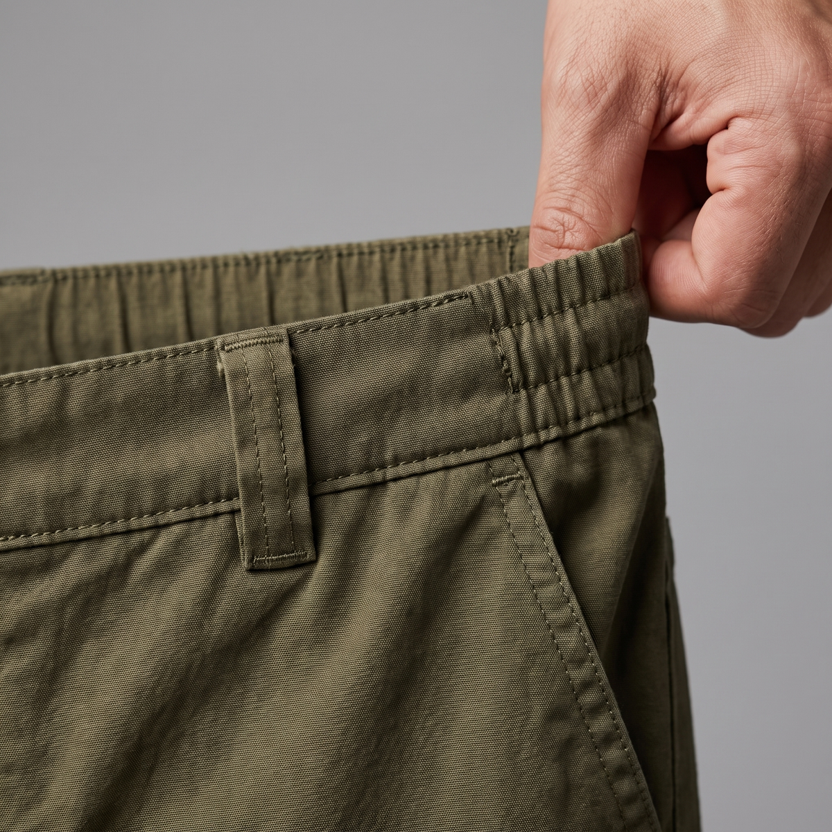 Men's Lightweight Polyester Cargo Walking Trousers with Zip Pockets
