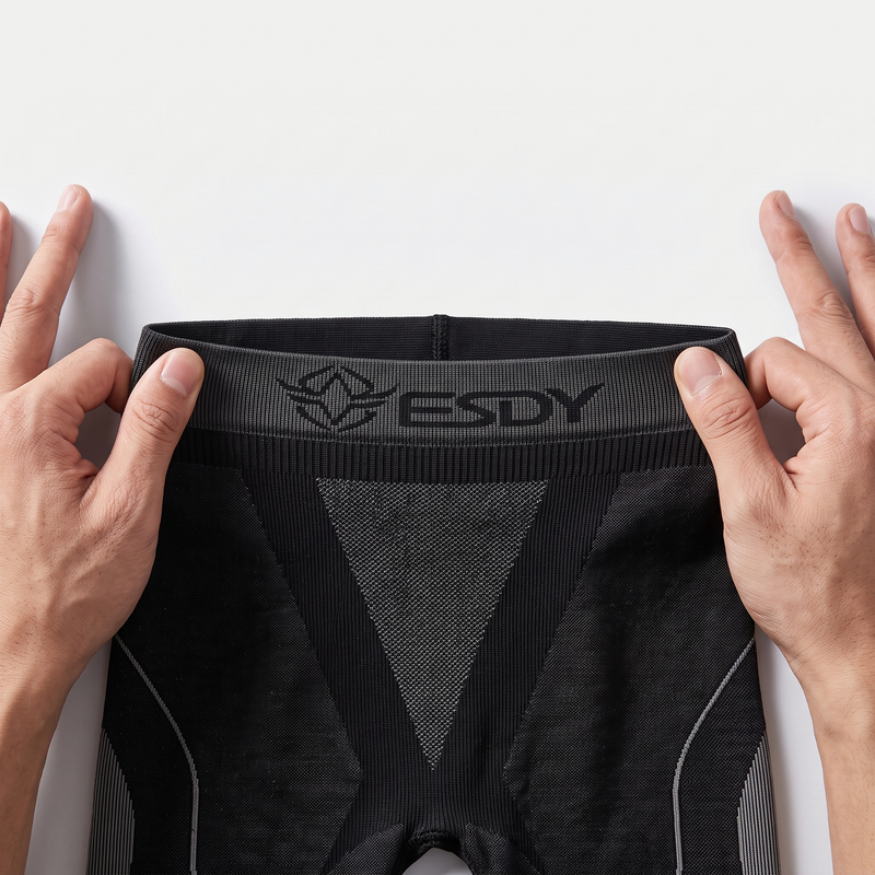 Men's Ski Base Layer Set With Long Sleeve Top And Seamless Knit Leggings