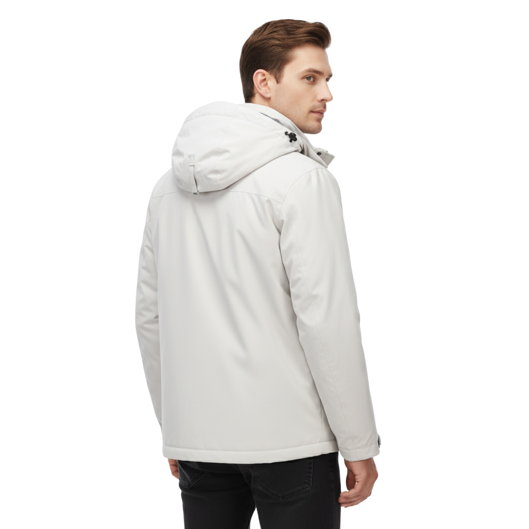 Men's Waterproof Fleece Lined Windproof Jacket with Hood