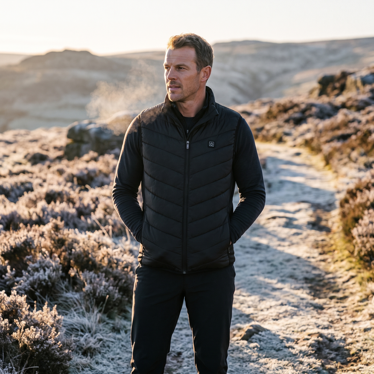 Men's Heated Vest With Four Heating Zones And USB Power Bank Compatible