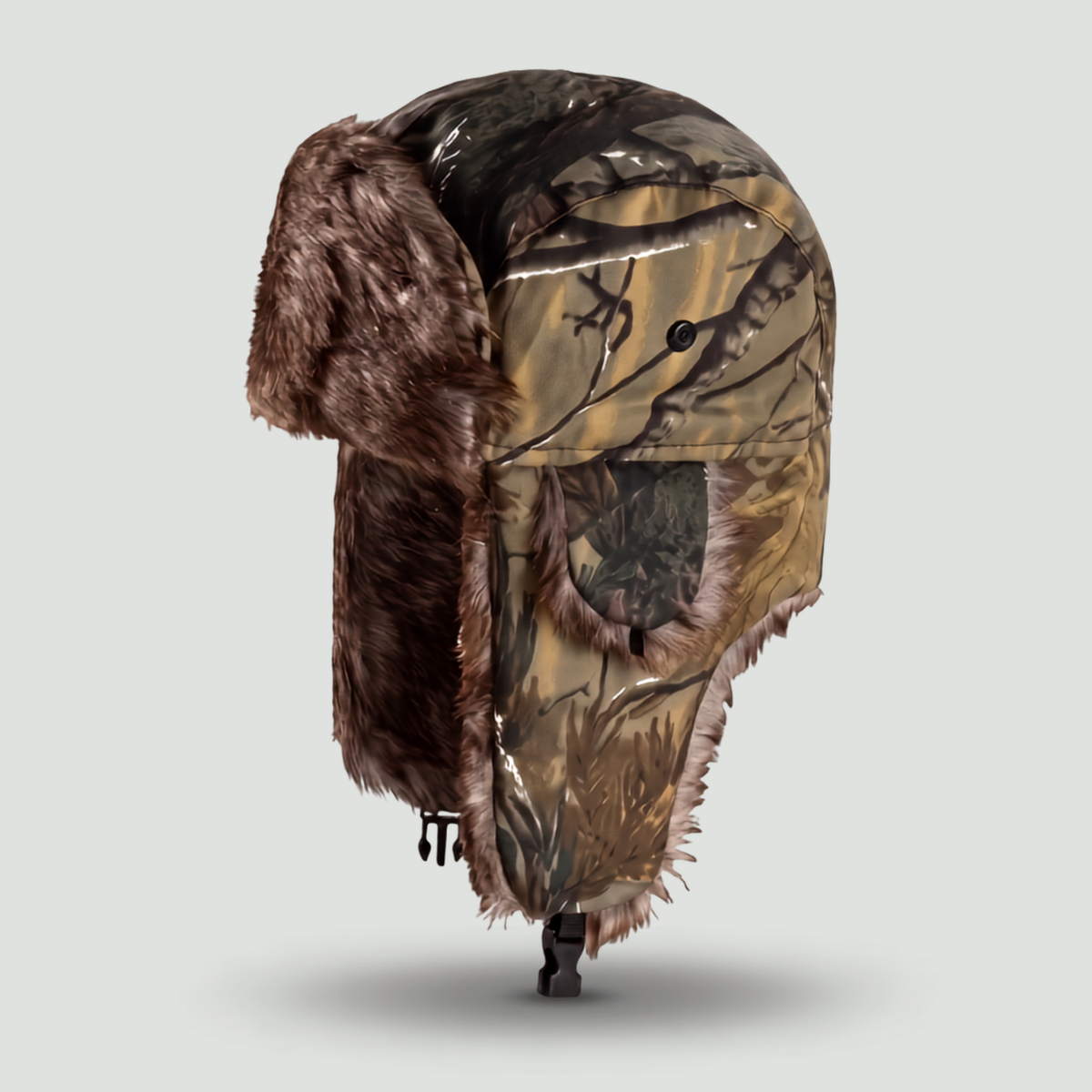 Men's Camouflage Trapper Hat with Faux Fur Lining
