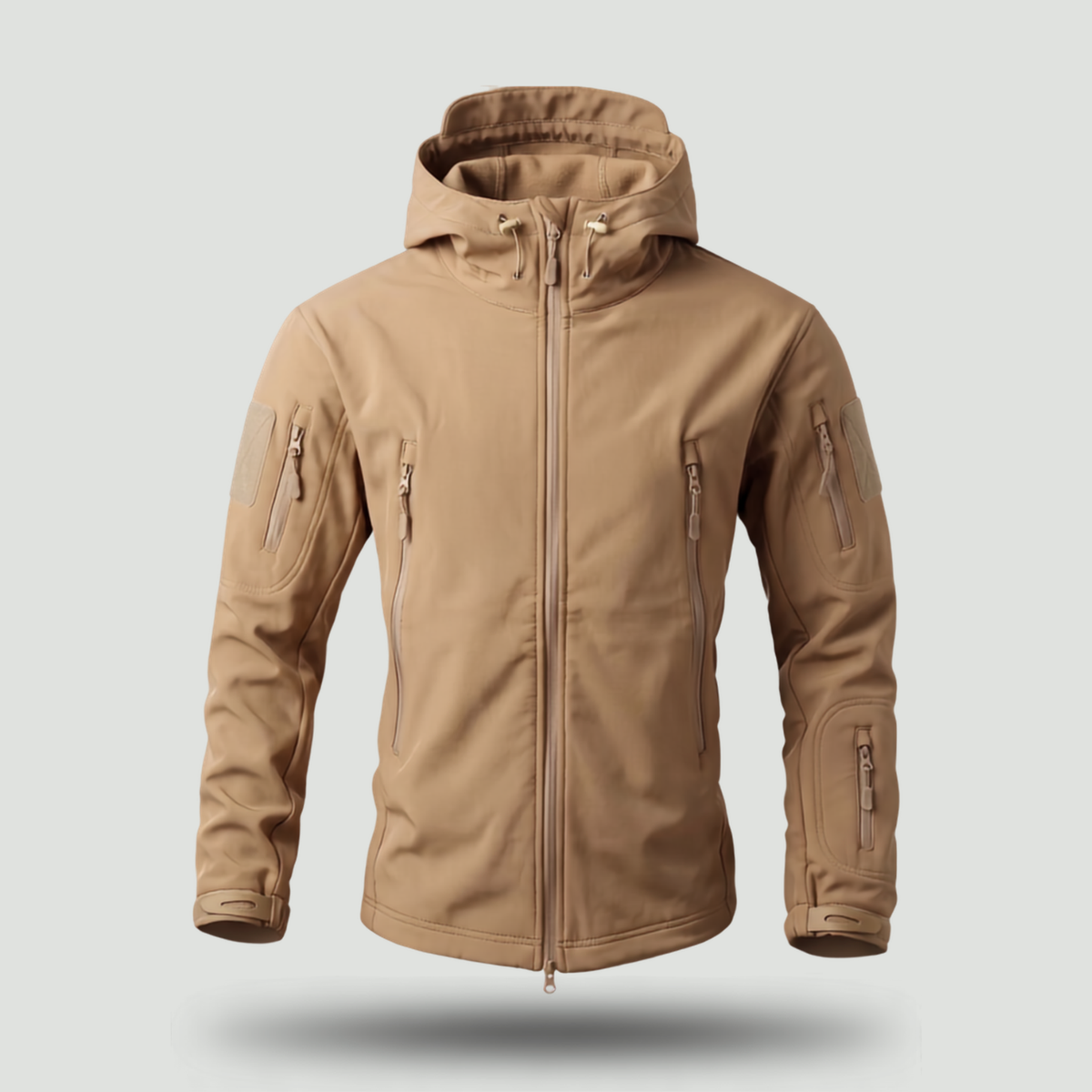 Men's Fleece Lined Hooded Softshell Jacket with Zip Pockets