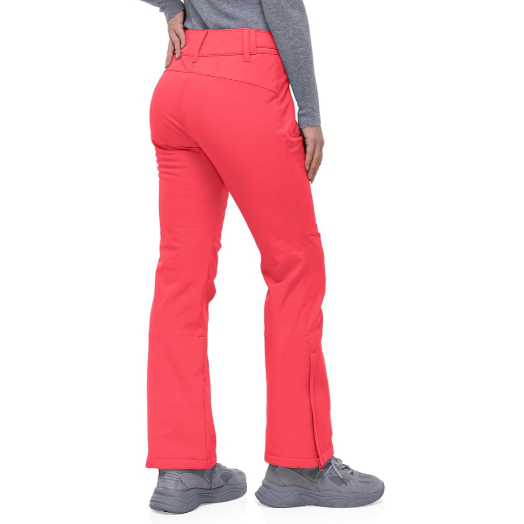Women's Waterproof Softshell Snow Pants with Fleece Lining and Zip Pockets