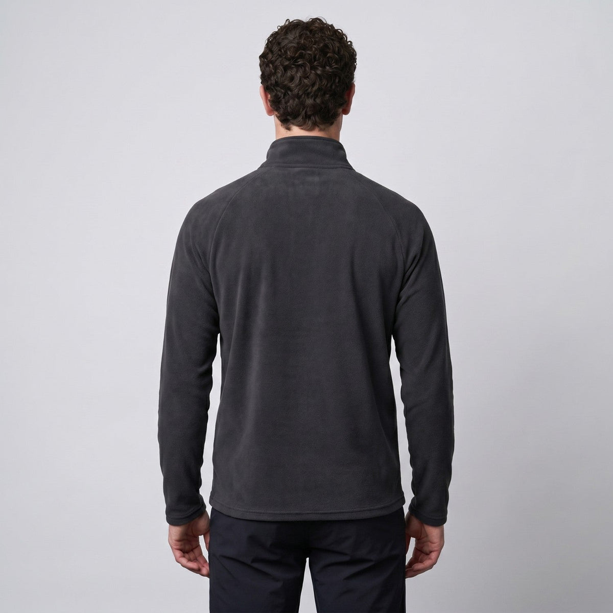 Men's Thermal Fleece Quarter Zip Pullover with Stand Collar