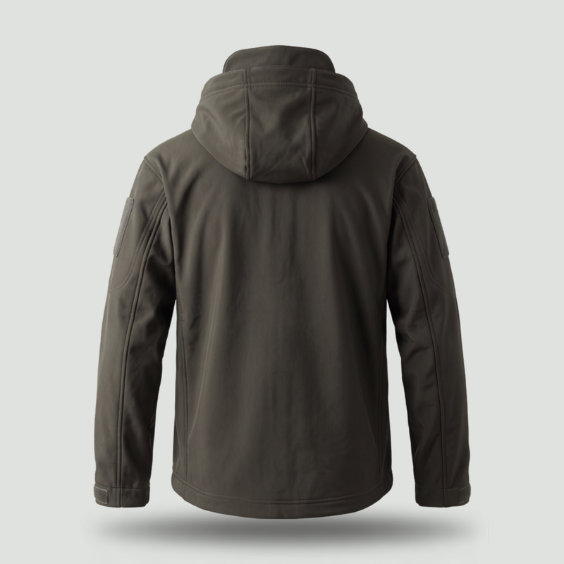 Men's Fleece Lined Hooded Softshell Jacket with Zip Pockets