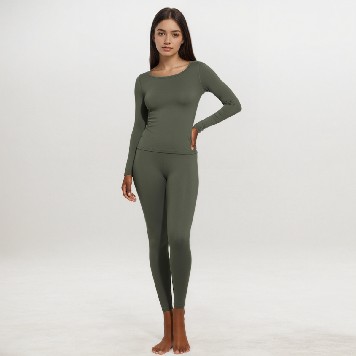 Women's Lightweight Long Johns Base Layer Set with Long Sleeve Top and Pants