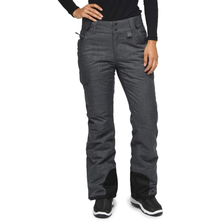 Women's Insulated Waterproof Cargo Snow Pants with Zip Pockets