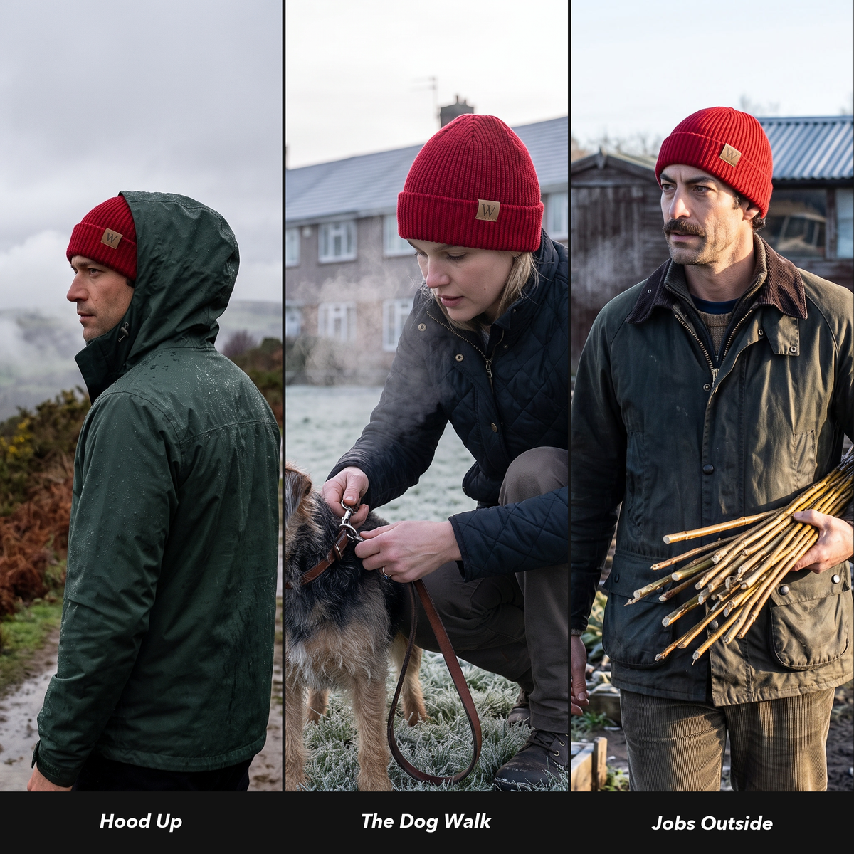 Men's Short Crown Ribbed Beanie with Deep Turned Cuff