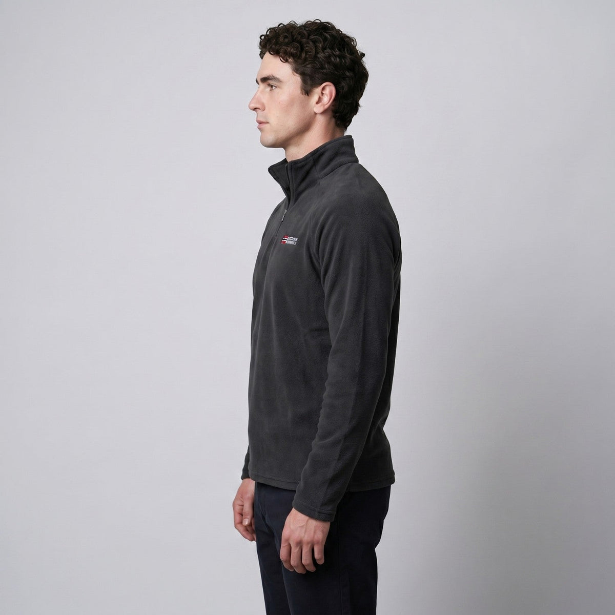 Men's Thermal Fleece Quarter Zip Pullover with Stand Collar