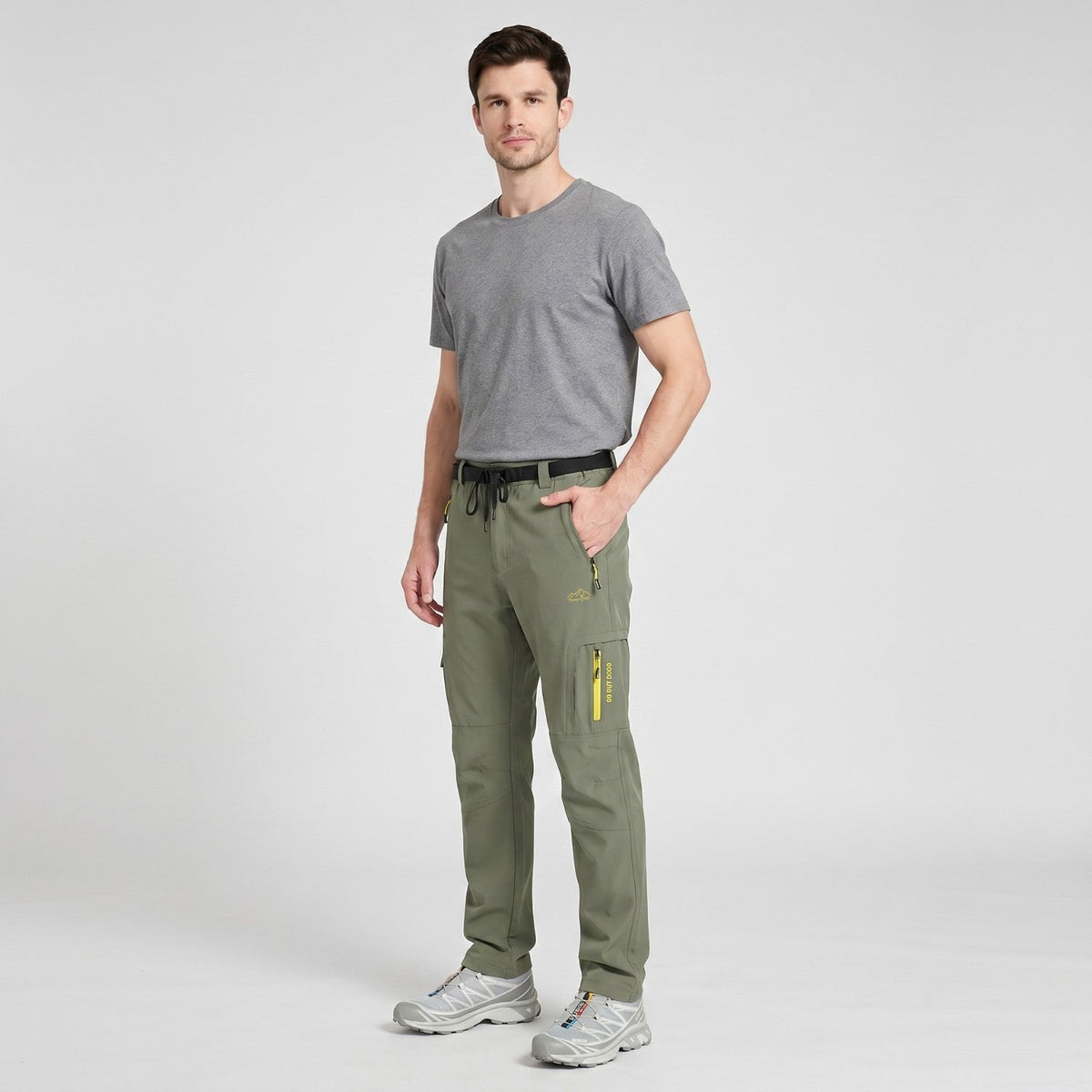 Men's Quick Dry Hiking Pants With Zip Cargo Pockets And Mesh Lining