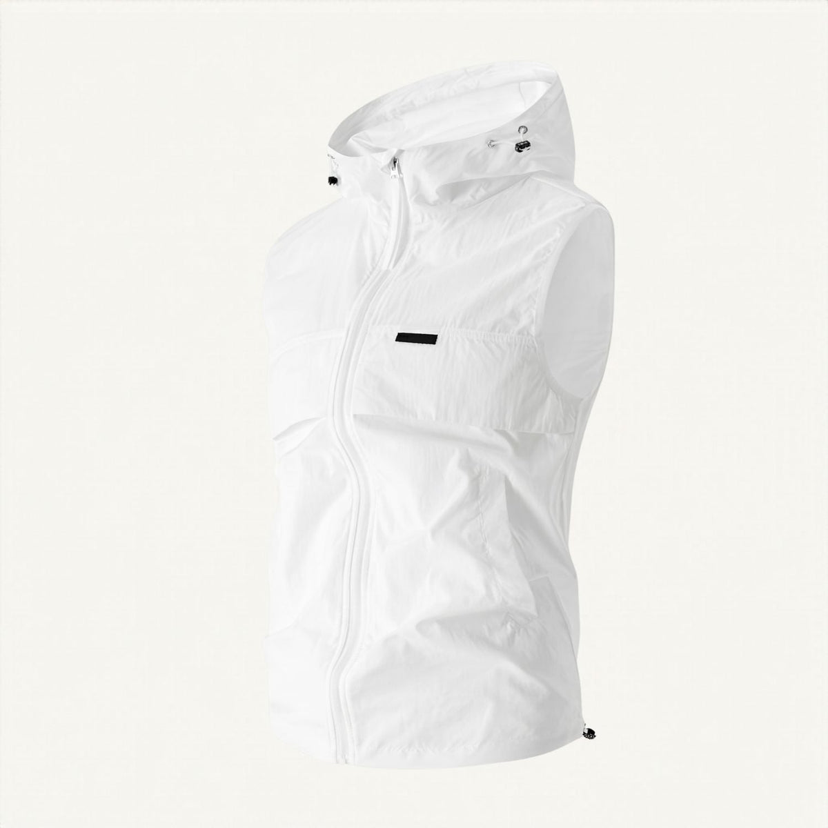 Men's Lightweight Windproof Hooded Vest With Drawstring Hem