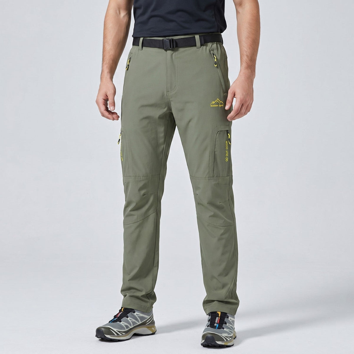 Men's Quick Dry Hiking Pants With Zip Cargo Pockets And Mesh Lining