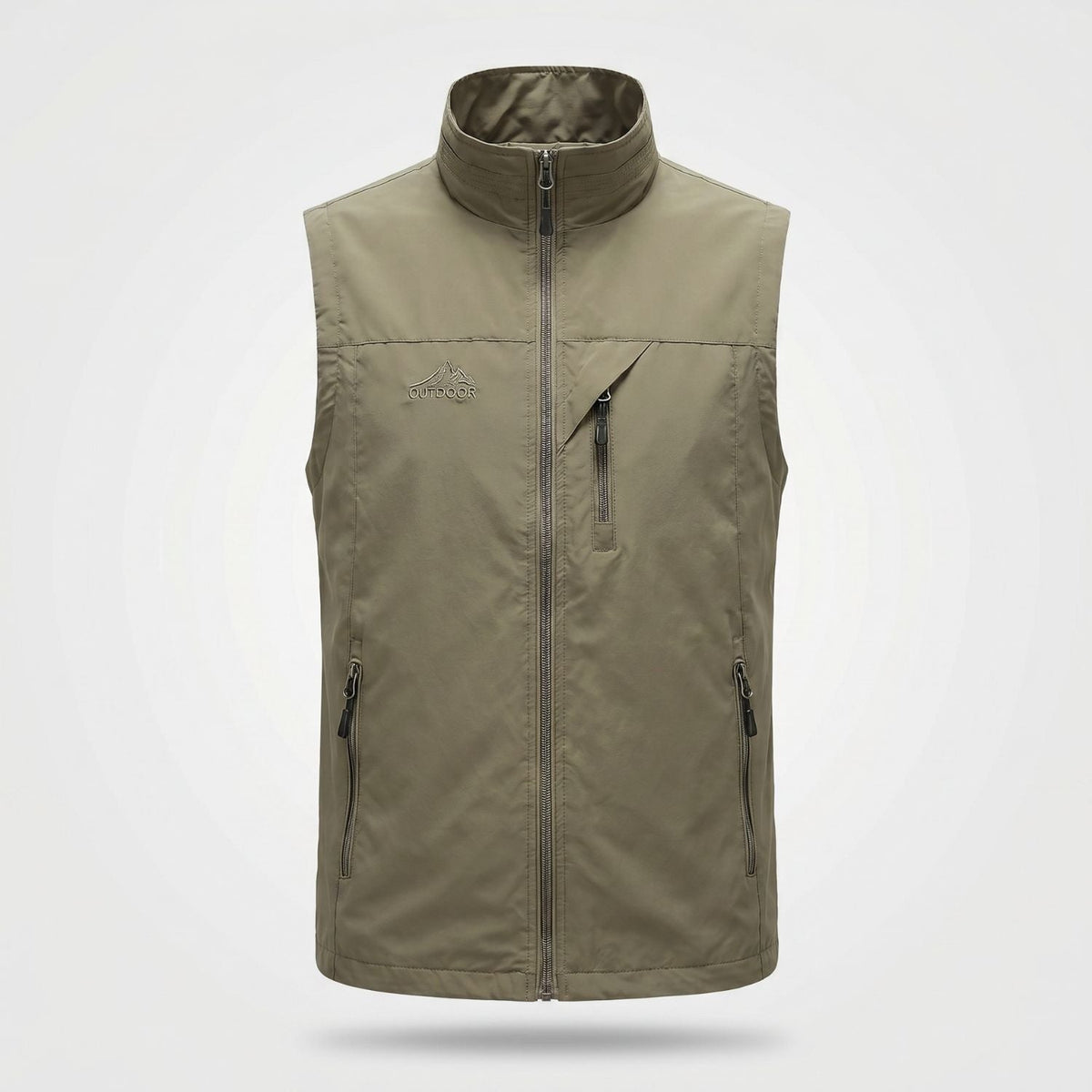 Men's Lightweight Hiking Vest with Zip Pockets and Mesh Lining