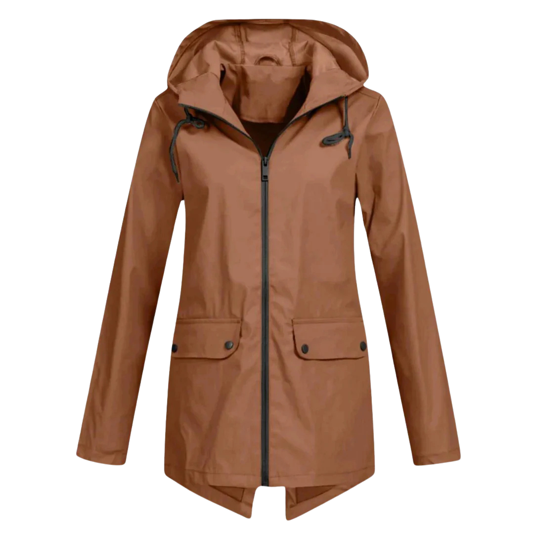 Women's Long Waterproof Windproof Hooded Raincoat