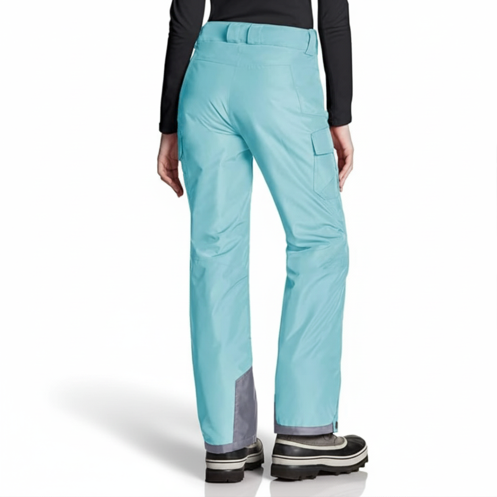 Women's Waterproof Insulated Snow Pants with Adjustable Waist and Gaiters