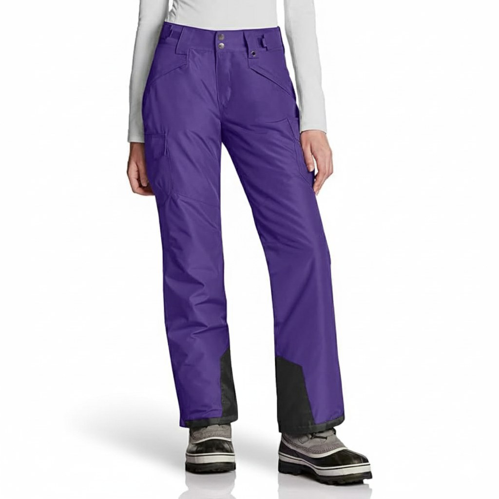 Women's Waterproof Insulated Snow Pants with Adjustable Waist and Gaiters