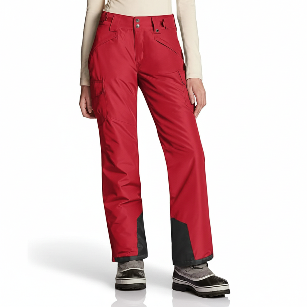 Women's Waterproof Insulated Snow Pants with Adjustable Waist and Gaiters