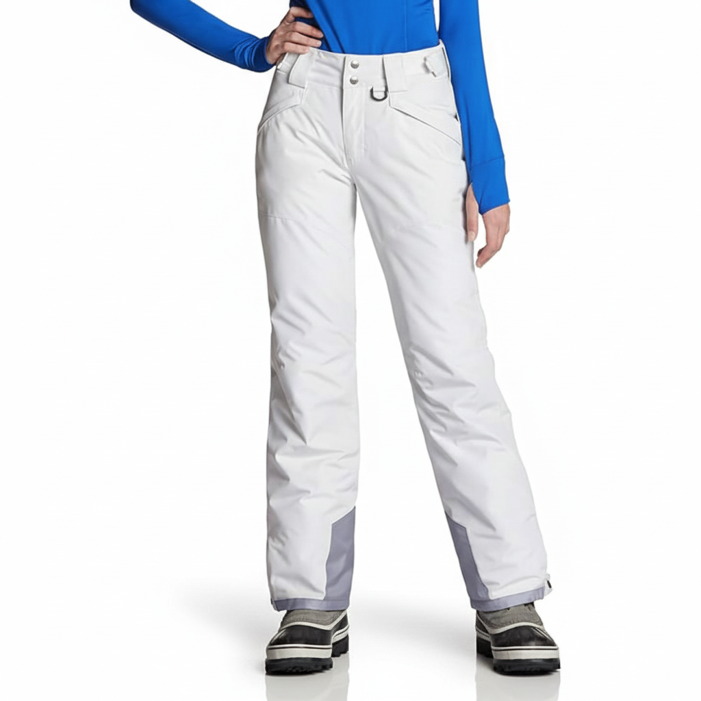 Women's Waterproof Insulated Snow Pants with Adjustable Waist and Gaiters