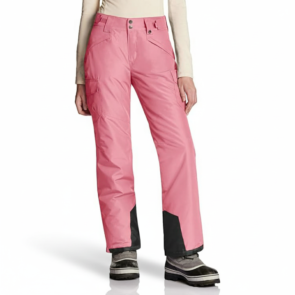 Women's Waterproof Insulated Snow Pants with Adjustable Waist and Gaiters