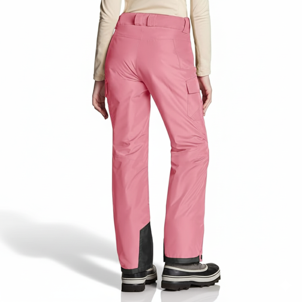 Women's Waterproof Insulated Snow Pants with Adjustable Waist and Gaiters