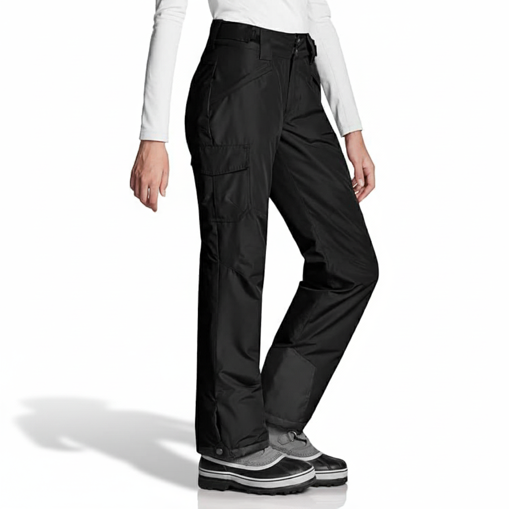 Women's Waterproof Insulated Snow Pants with Adjustable Waist and Gaiters