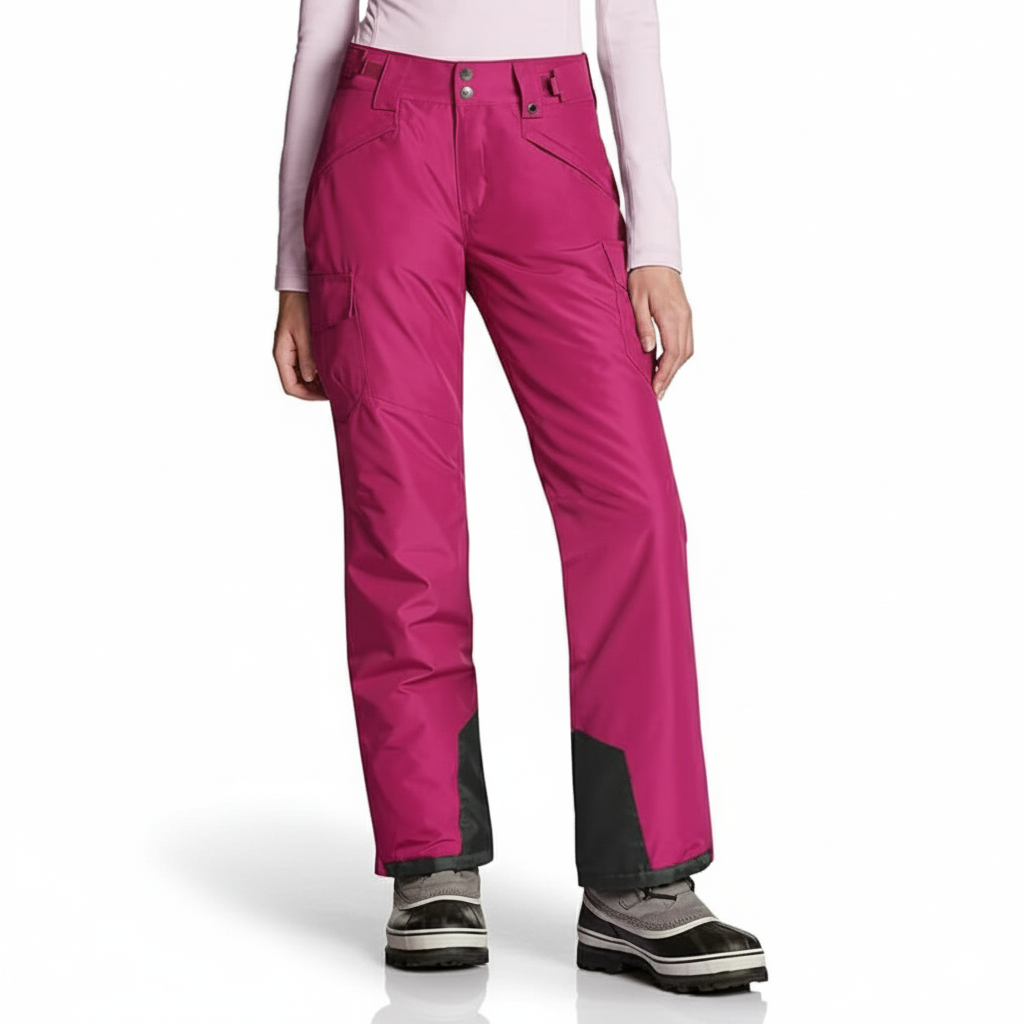 Women's Waterproof Insulated Snow Pants with Adjustable Waist and Gaiters