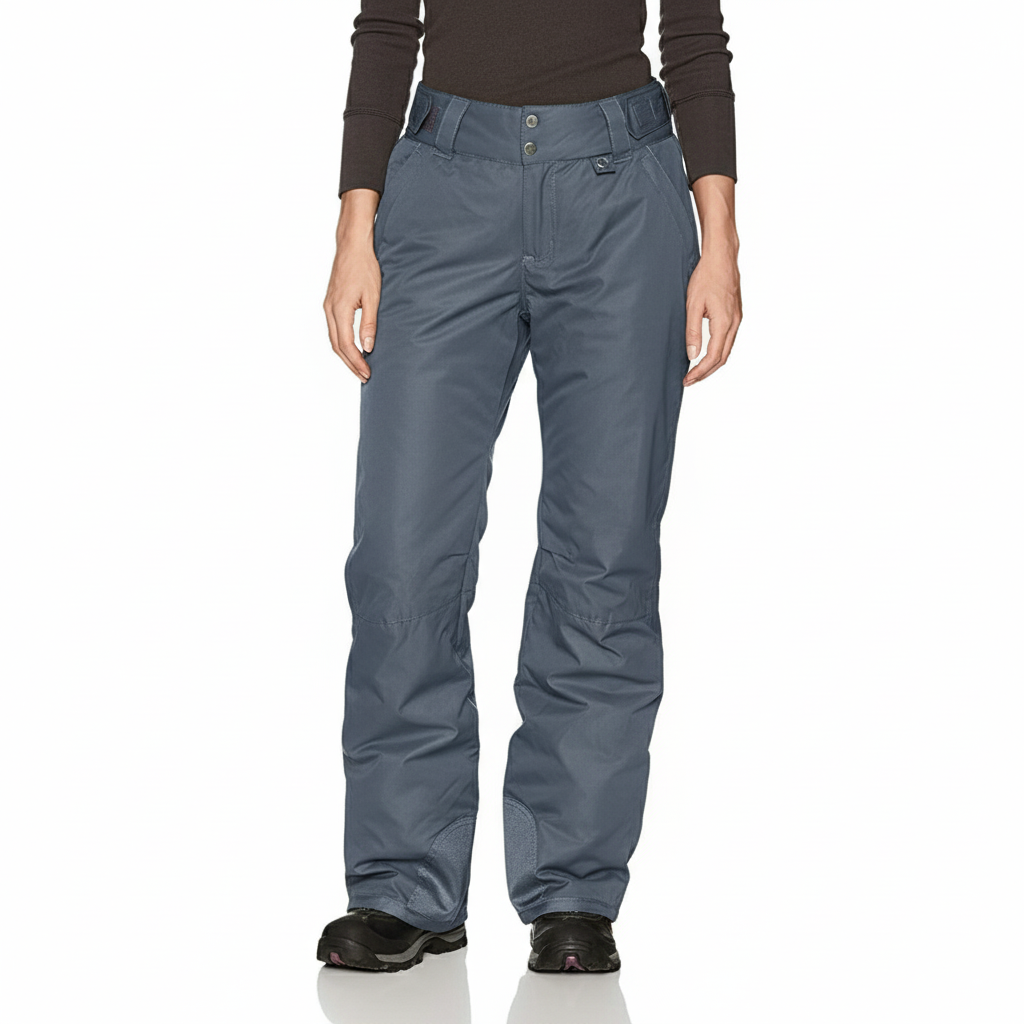 Women's Insulated Waterproof Ski Pants with Zip Pockets and Adjustable Waist