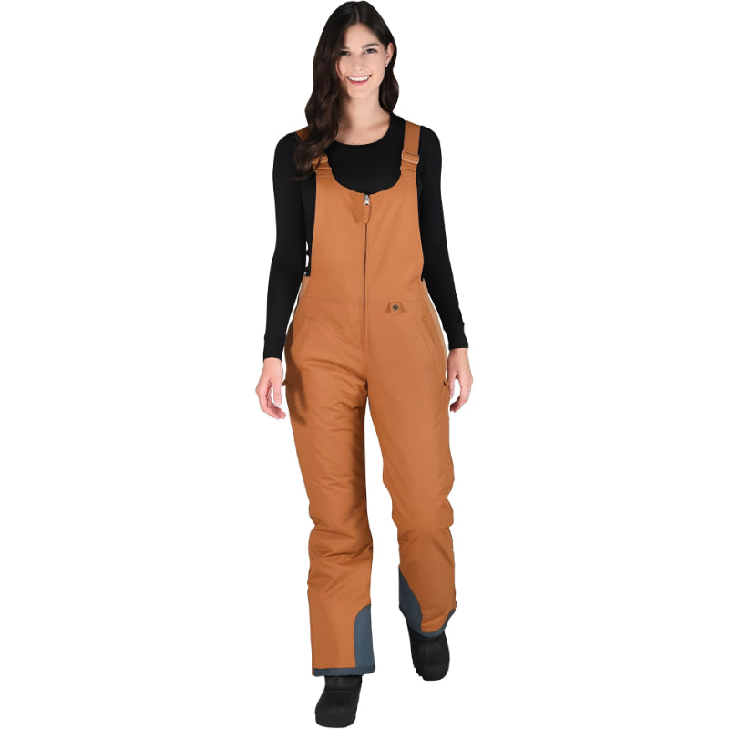 Women's Insulated Winter Bib Overalls with Adjustable Straps and Side Zippers