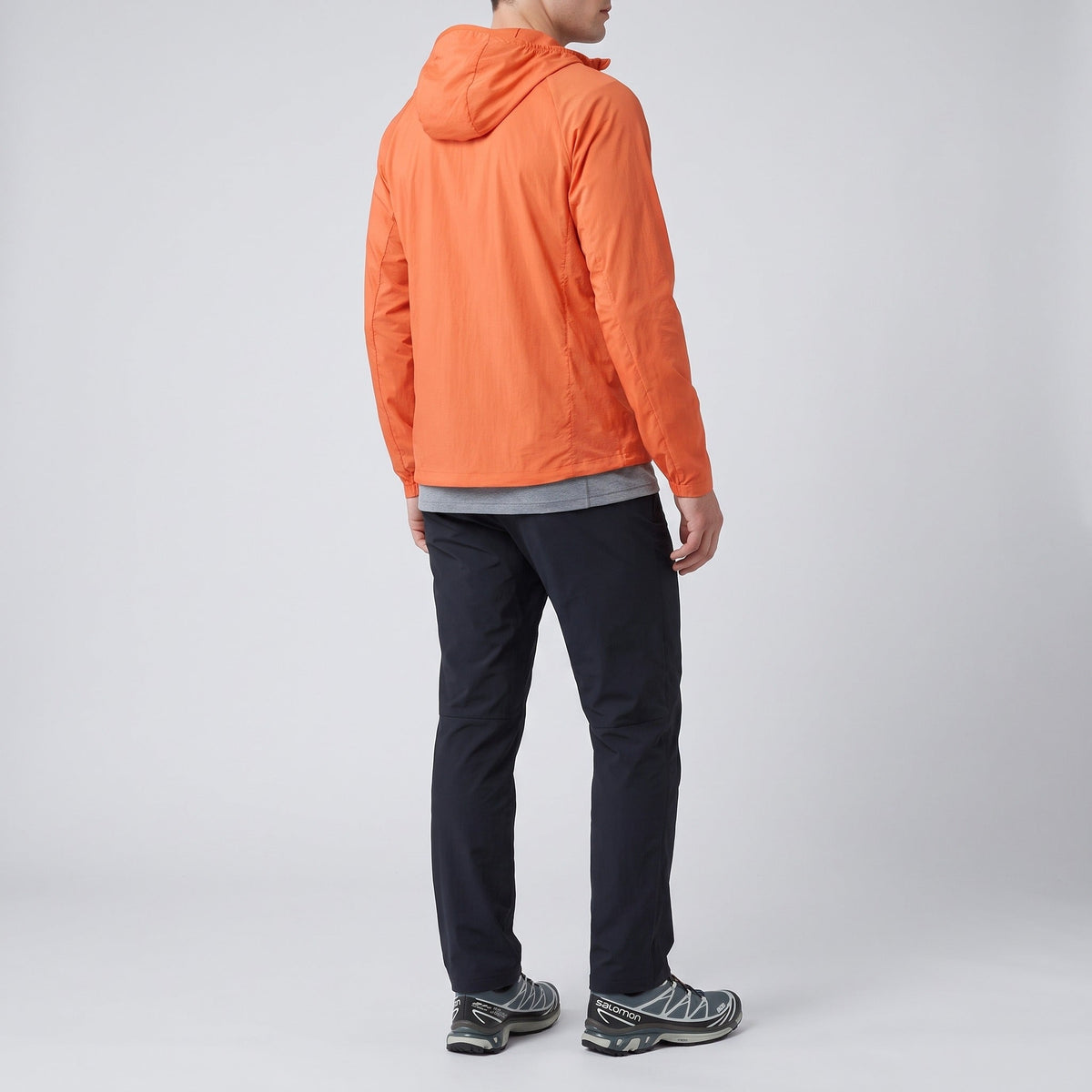 Men's Packable Hooded Windbreaker Jacket with Chest Pocket