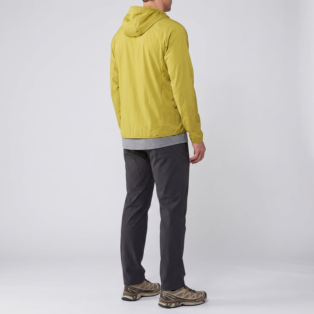 Men's Packable Hooded Windbreaker Jacket with Chest Pocket