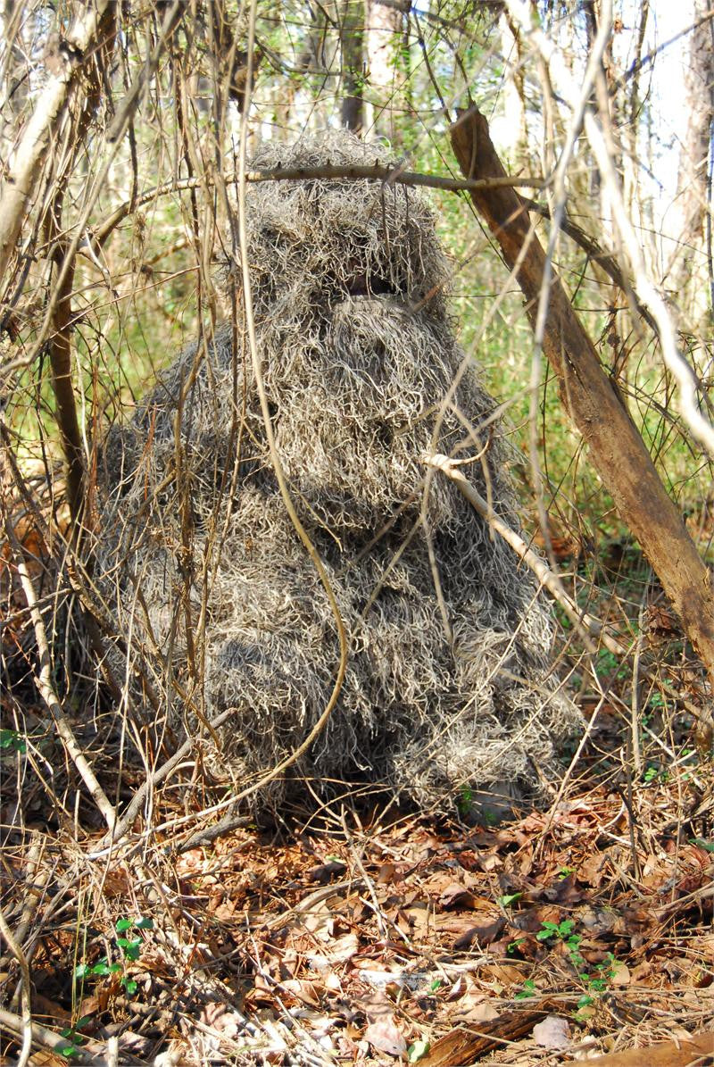 Men's Complete Ghillie Suit with Mossy Camouflage and Drawstring Pants