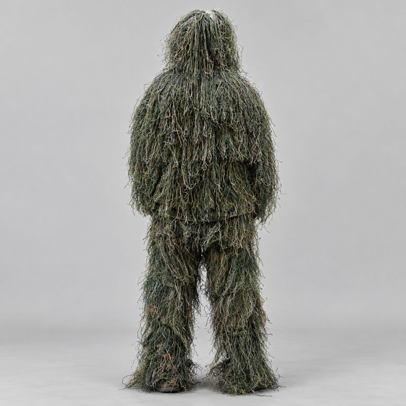 Men's Complete Woodland Ghillie Suit with Head Cover and Carry Bag