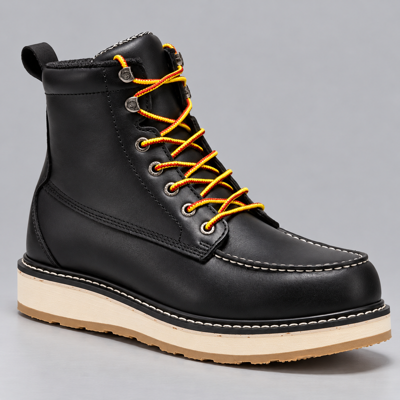 Men's Steel Toe Work Boots with Goodyear Welt and Wedge Sole