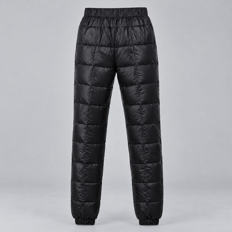 Men's Insulated Down Pants with Elastic Waist and Pockets