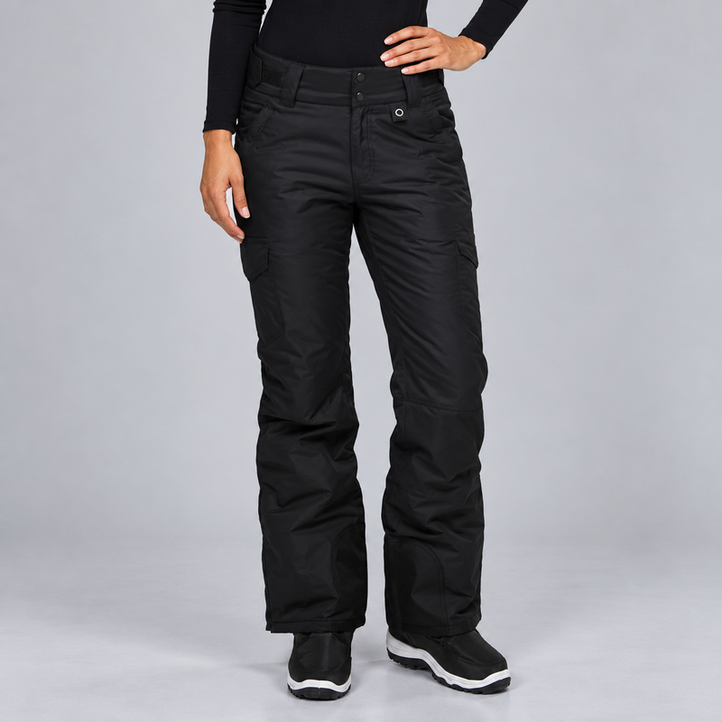 Women's Insulated Waterproof Cargo Snow Pants with Zip Pockets