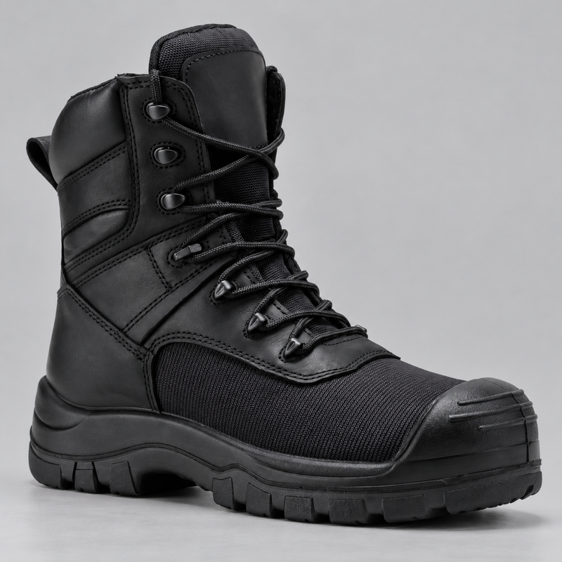 Men's Waterproof Leather Work Boots with Composite Toe and Vibram Outsole