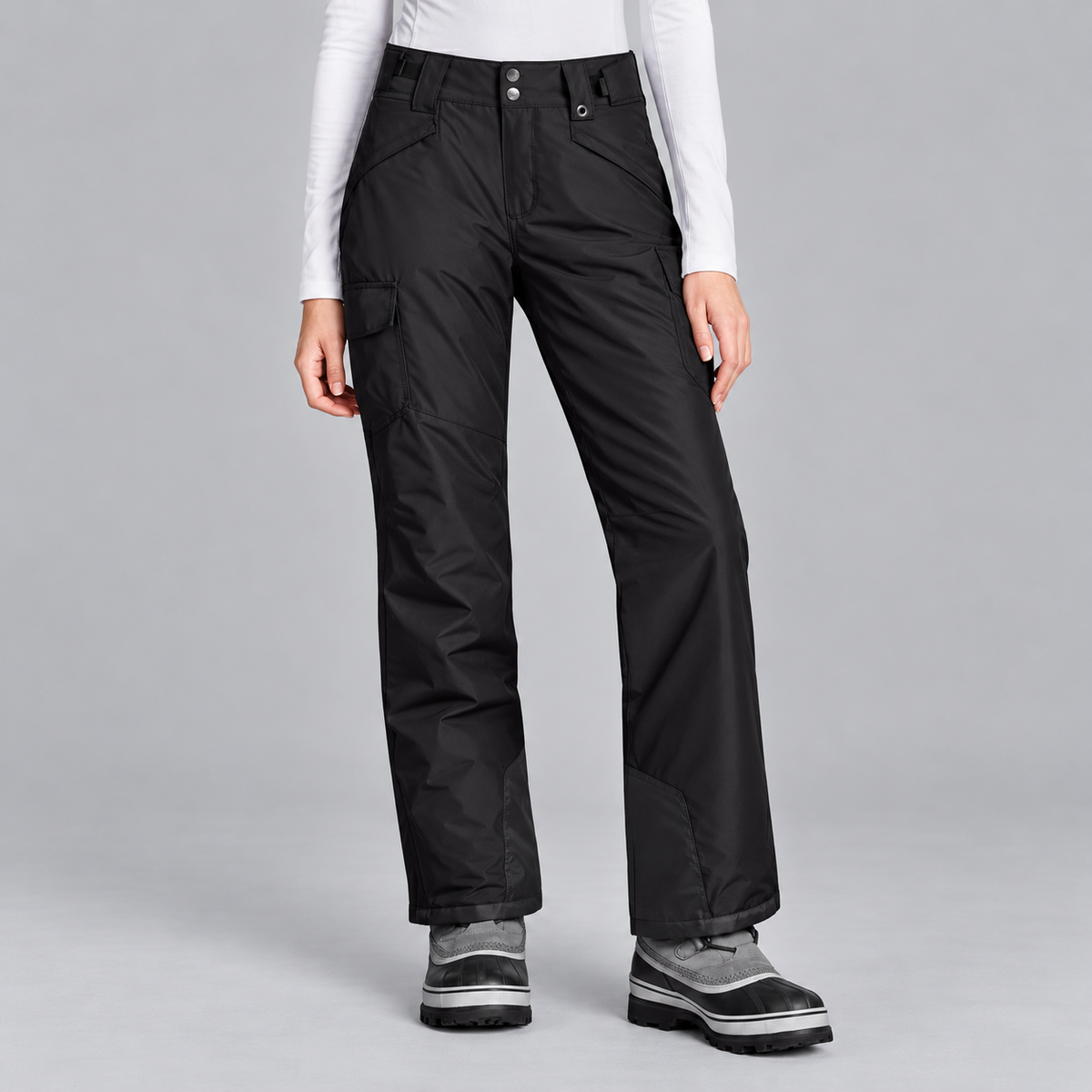 Women's Waterproof Insulated Snow Pants with Adjustable Waist and Gaiters
