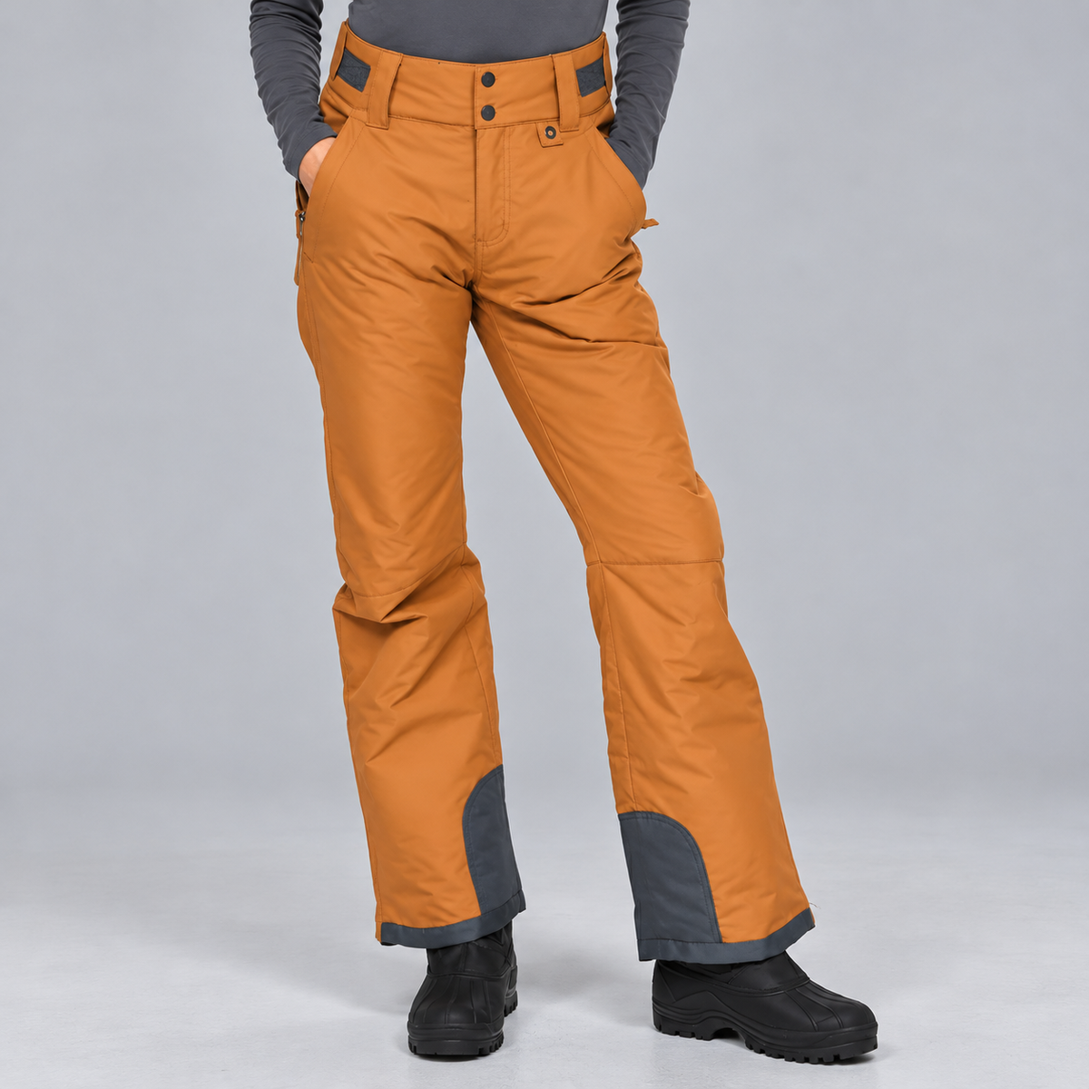 Women's Insulated Waterproof Cargo Snow Pants with Zip Pockets