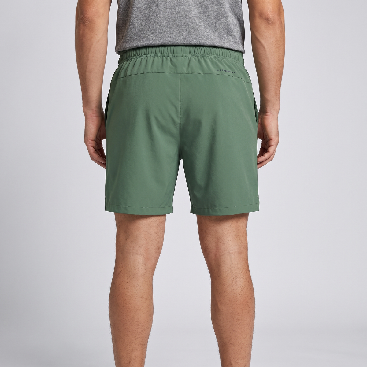 Men's Quick Dry Swim Shorts with Zip Pocket and Drawcord Waist