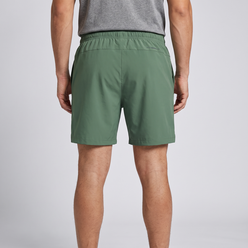 Men's Quick Dry Swim Shorts with Zip Pocket and Drawcord Waist
