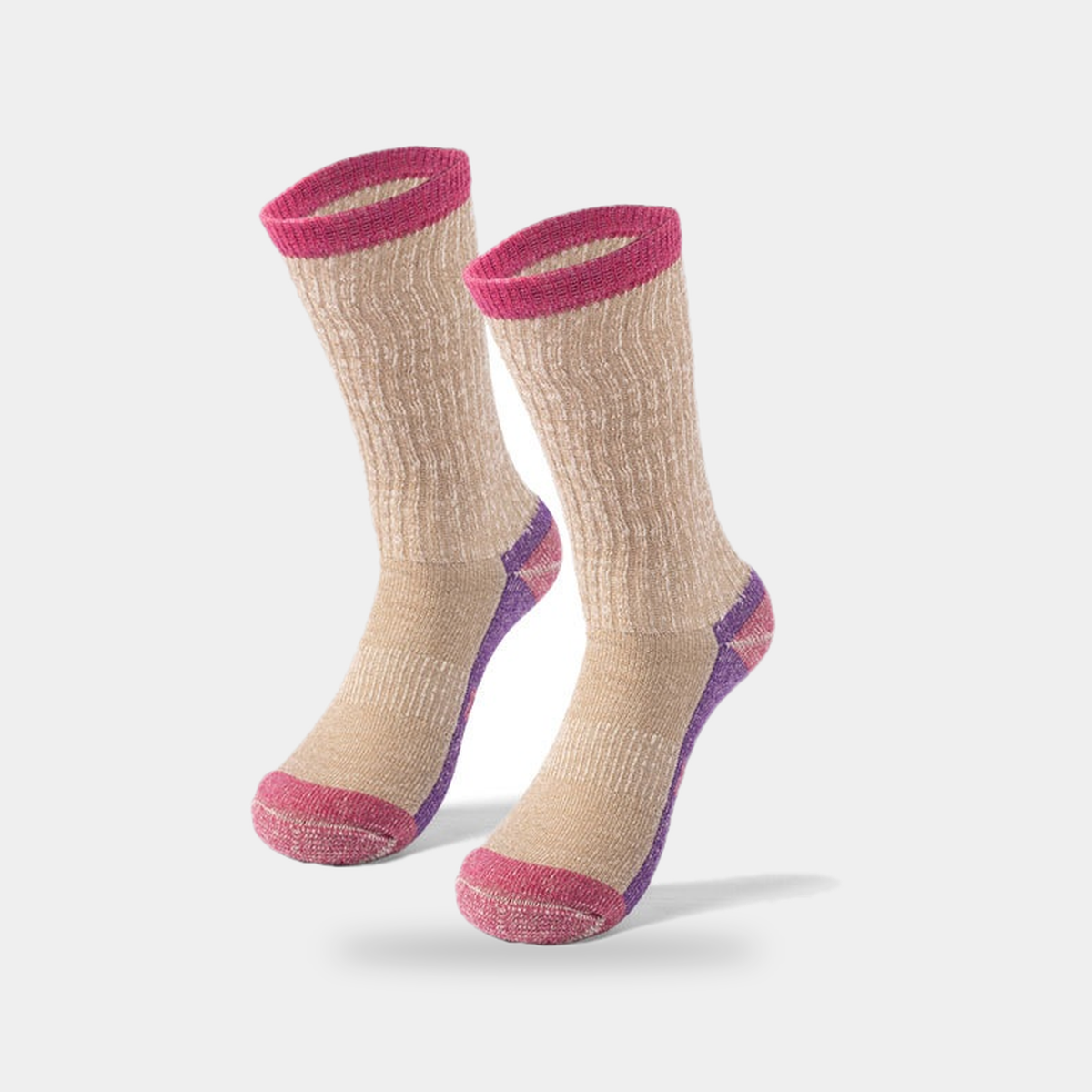 Unisex Merino Wool Thermal Hiking Socks with Cushioned Footbed
