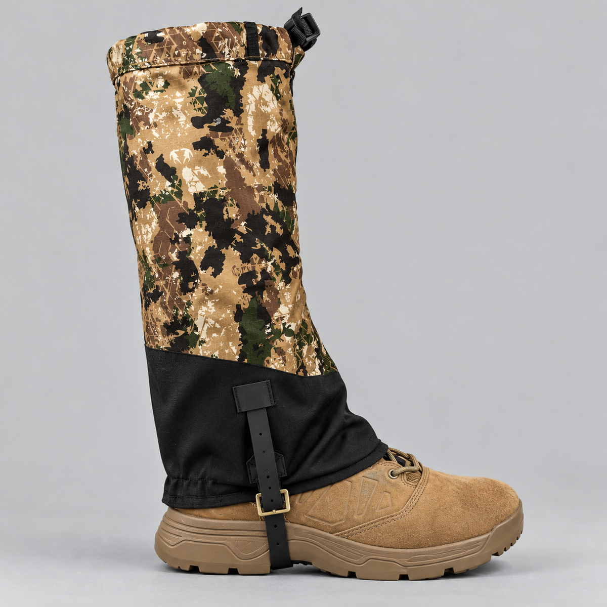 Men's Waterproof Camouflage Gaiters with Zipper and Adjustable Strap