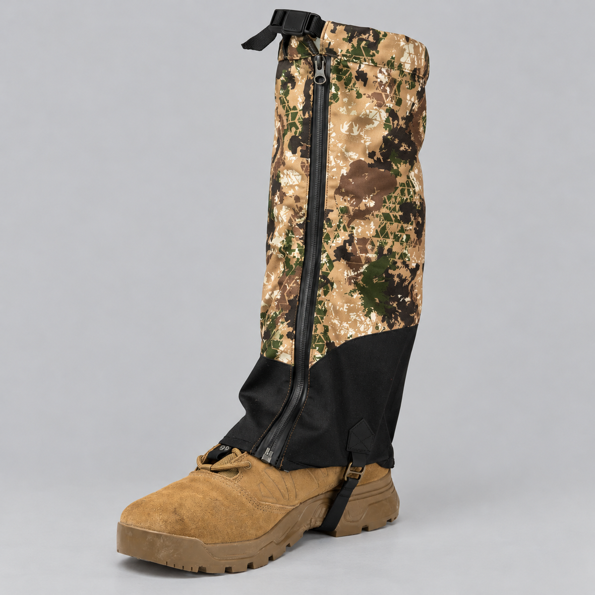 Men's Waterproof Camouflage Gaiters with Zipper and Adjustable Strap