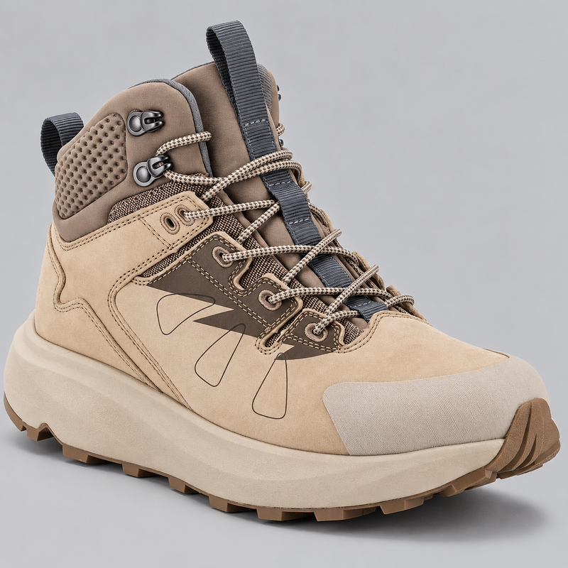 Men's Waterproof Nubuck Leather Hiking Boots with Vibram Outsole
