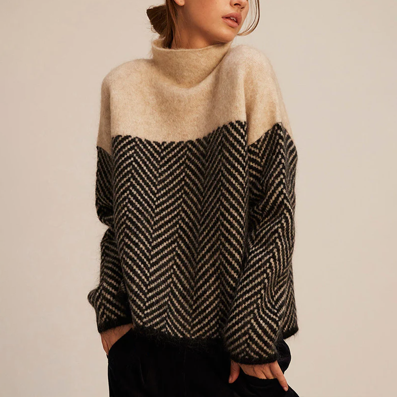 Doris | Women’s Knitted High Collar Oversized Sweater 0