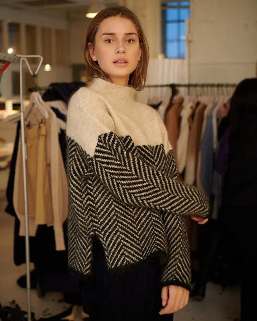 Doris | Women’s Knitted High Collar Oversized Sweater 1