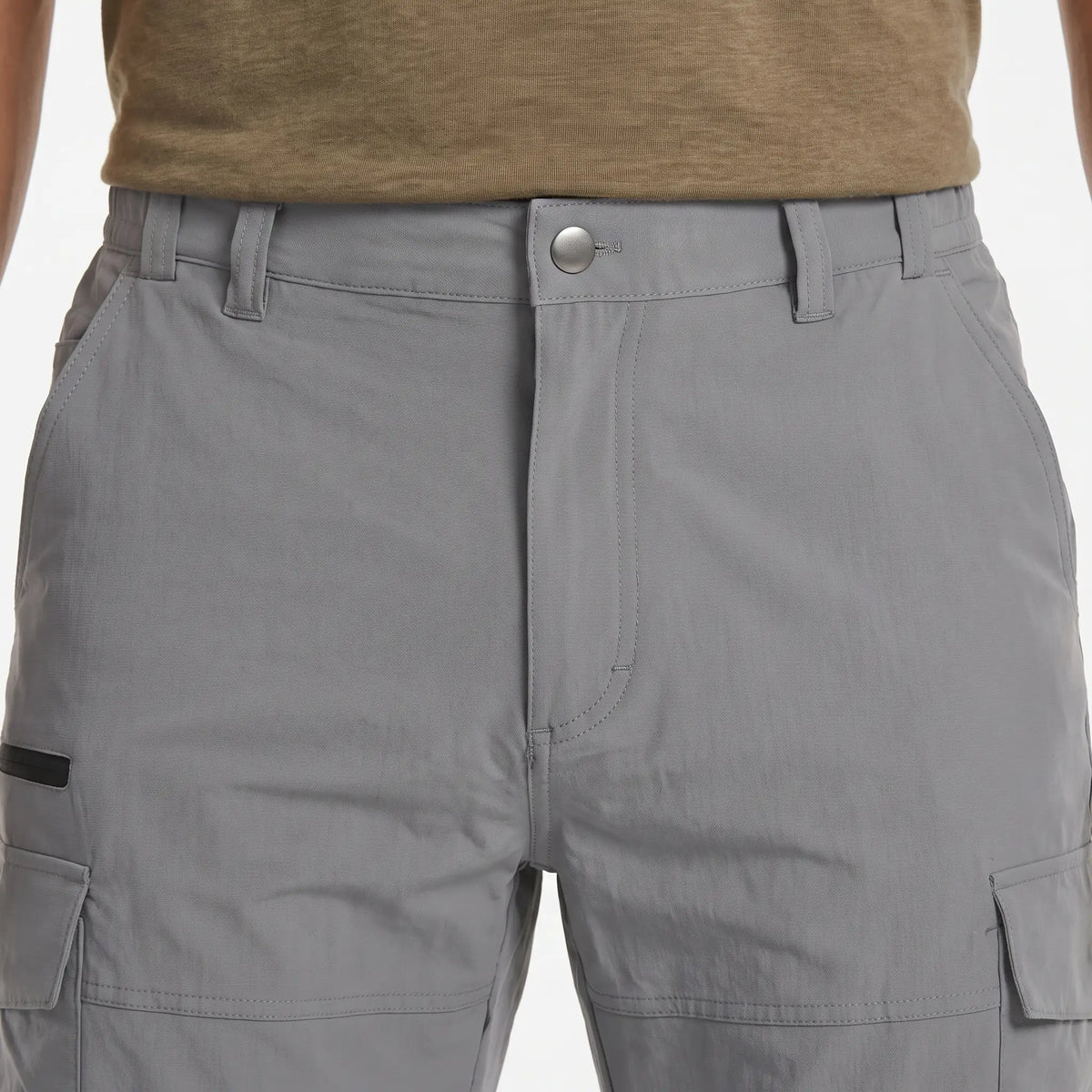 Men’s 3/4 Cargo Shorts with Multiple Pockets and Adjustable Hem Drawcords