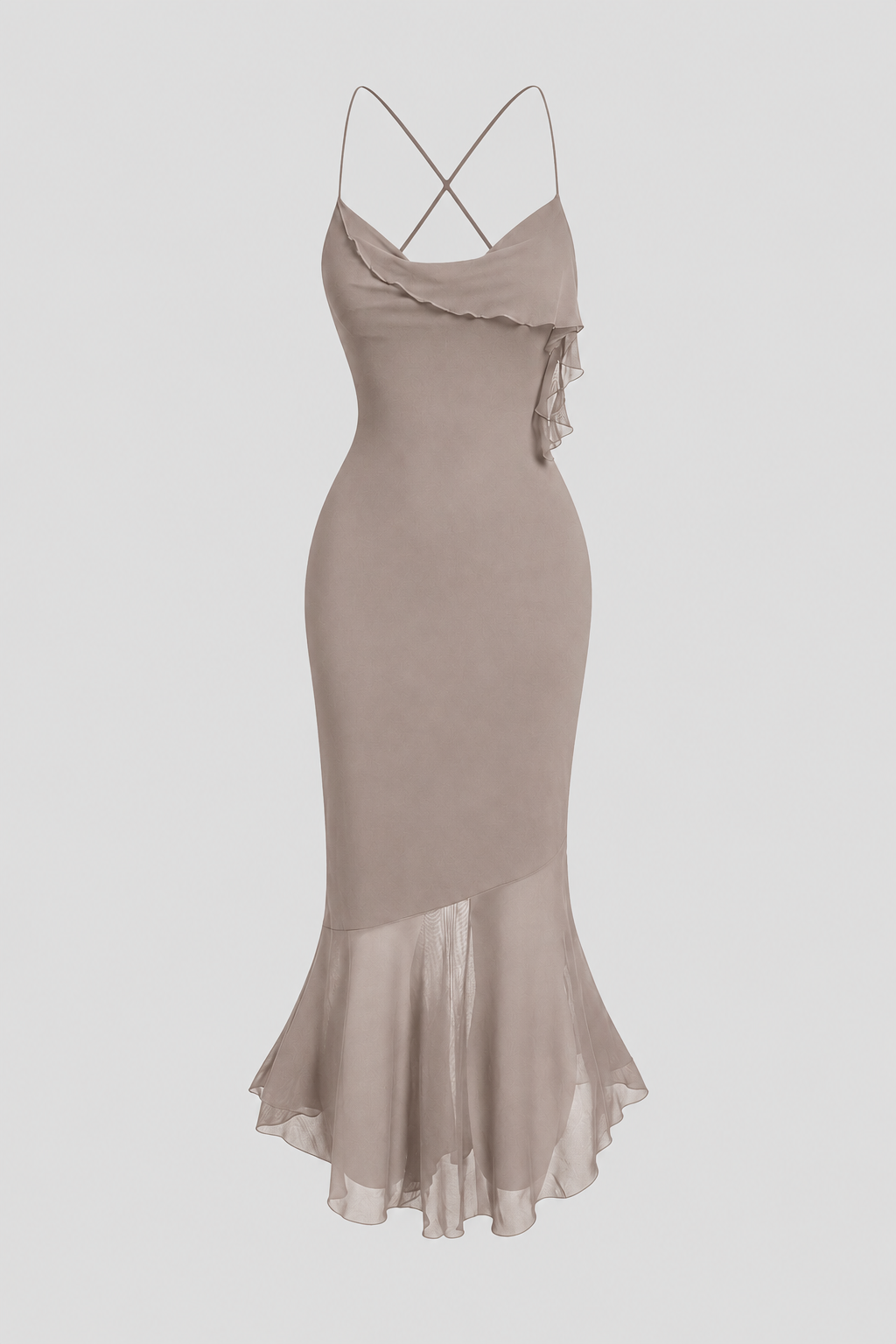 Women's Sleeveless Midi Dress with Asymmetric Hem